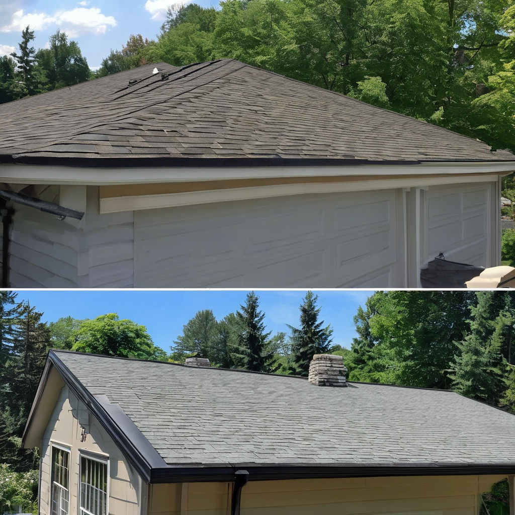 Portfolio of professional roof replacement projects showing before-and-after transformations with quality workmanship documentation and professional results gallery
