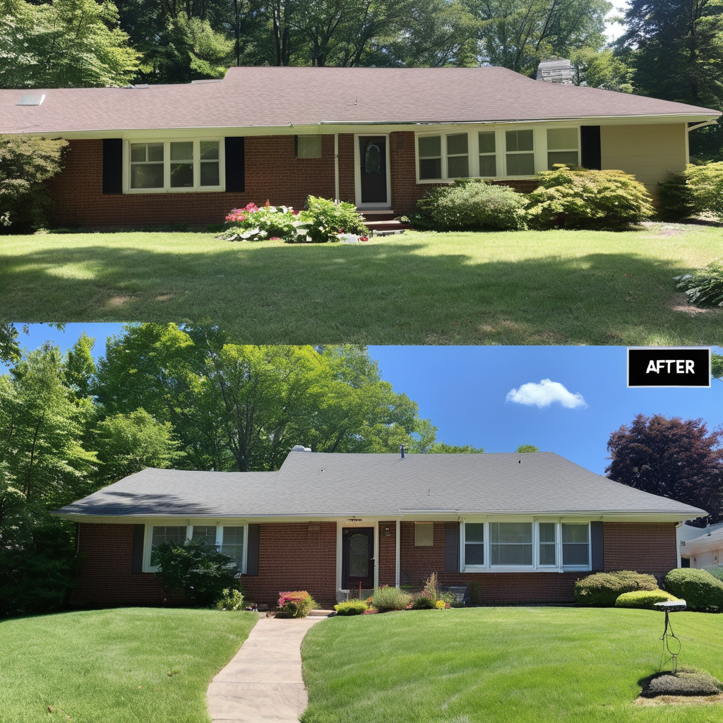 Professional before and after roof repair result showing quality finished work